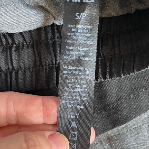 Hind Athletic Shorts Side Pockets Drawstring Elastic Waist Black Gray, Size S - Picture 6 of 7